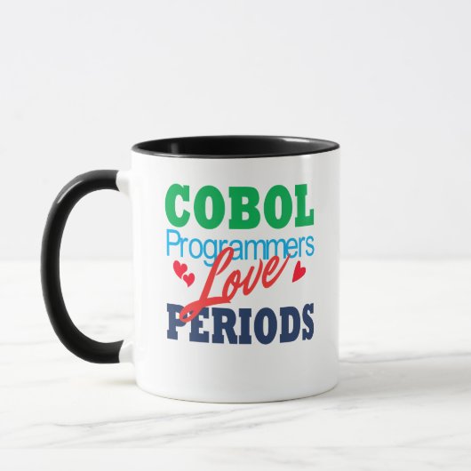 Mug Les programmeurs Cobol adorent les points (Gauche)