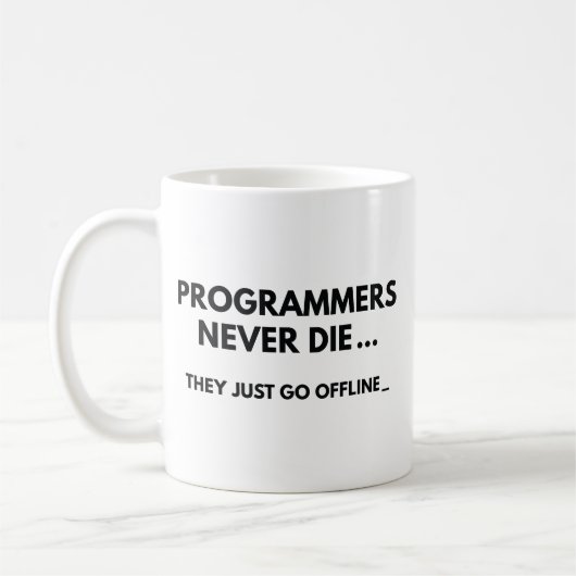 Mug Les programmeurs ne meurent jamais (Gauche)