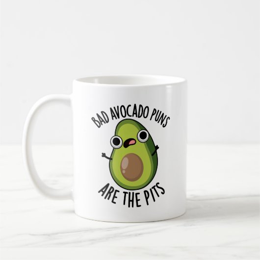 Mug Les Puns Avocado Mauvais Sont Les Pits Drôle Fruit (Gauche)