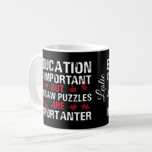 Mug "... les puzzles sont importants", cite la typogra (Devant gauche)