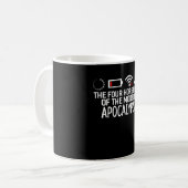 Mug Les quatre cavaliers de l'Apocalypse moderne drôle (Devant gauche)