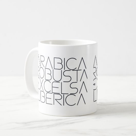 Mug Les quatre types de café (Devant gauche)