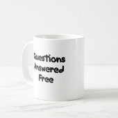 Mug Les questions ont répondu aux questions libres et (Devant gauche)