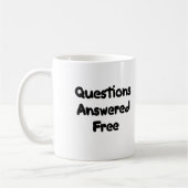 Mug Les questions ont répondu aux questions libres et (Gauche)