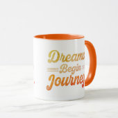 Mug Les rêves commencent le voyage (Devant droit)