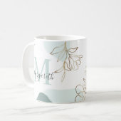 Mug Les rêves de monogramme personnalisé Citation de t (Devant gauche)