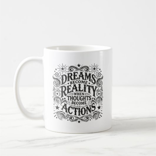 Mug Les rêves deviennent réalité quand les pensées dev (Gauche)