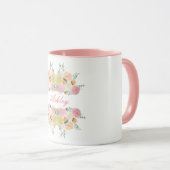 Mug Les roses floraux chics de pivoine ont (Devant droit)