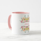 Mug Les roses floraux chics de pivoine ont (Devant gauche)