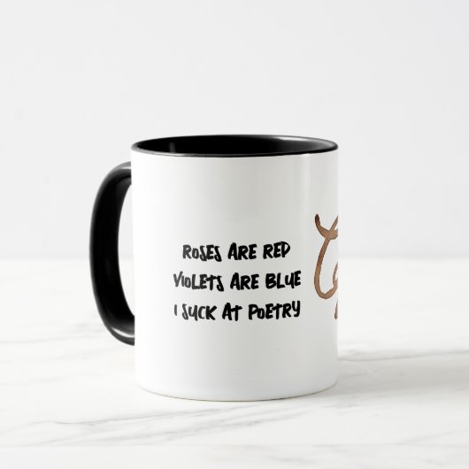 Mug Les roses personnalisables sont rouges drôles (Devant gauche)