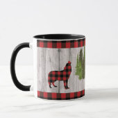 Mug Les sapins de Noël du loup de buffle sur le bois (Gauche)