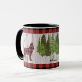 Mug Les sapins de Noël du loup de buffle sur le bois (Devant gauche)