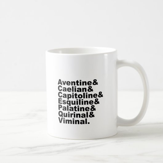 Mug Les Sept Collines de Rome comme rendu célèbre par (Droite)