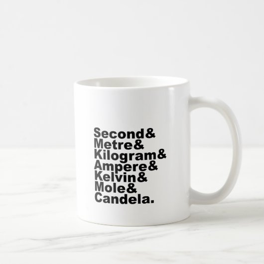 Mug Les Sept Unités De Base Du SI Et Les Mesures En Sc (Droite)