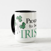 Mug Les Shamrocks verts fiers d'être irlandais Ringer (Devant gauche)