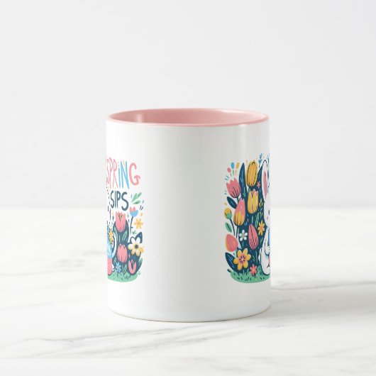 Mug Les sips de printemps de Bunny (Centre)