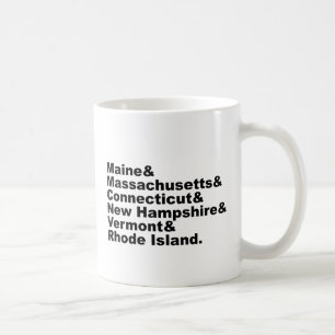 Mug Les six États du Nord-Est qui constituent la Nouv