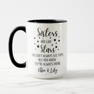 MUG LES SOEURS SONT COMME DES ÉTOILES QUE VOUS NE LES 