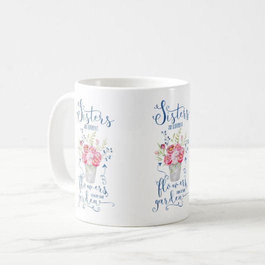 Mug Les soeurs sont les fleurs différentes du même (Devant gauche)