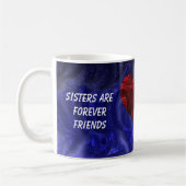 Mug Les Soeurs Sont Pour Toujours Des Amis Peint Coeur (Gauche)