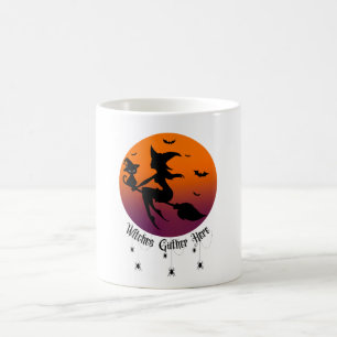 Mug Les sorcières se rassemblent ici Araignées Hallow