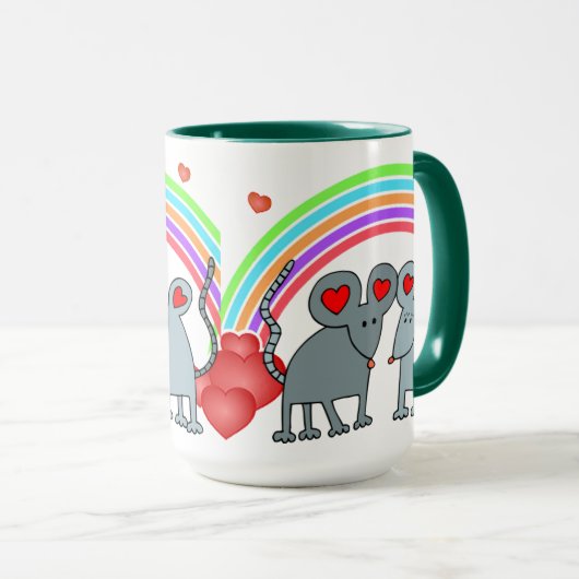 Mug Les souris en amour Valentines (Devant droit)