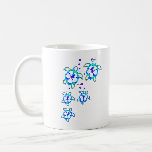 Mug Les tortues hawaïennes du littoral Honu (Gauche)