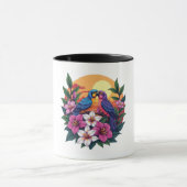 Mug Les tourterelles vibrantes au coucher du soleil av (Centre)