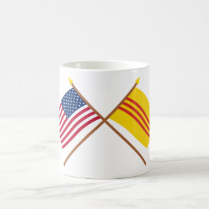 Mug Les USA et drapeaux croisés du Vietnam du Sud