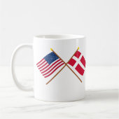 Mug Les USA et drapeaux croisés par Danemark (Gauche)