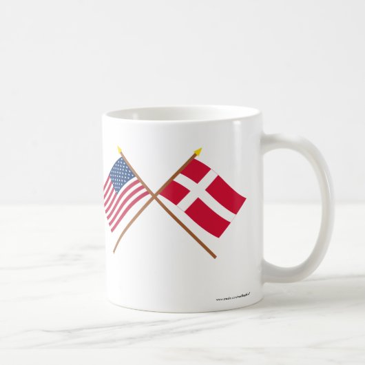 Mug Les USA et drapeaux croisés par Danemark (Droite)
