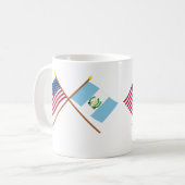 Mug Les USA et drapeaux croisés par Guatemala (Devant gauche)