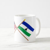 Mug Les USA et drapeaux croisés par Lesotho (Devant droit)