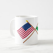 Mug Les USA et drapeaux croisés par Lesotho (Devant gauche)