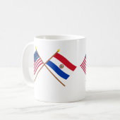 Mug Les USA et drapeaux croisés par Paraguay (Devant gauche)