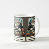 Mug Les vaches espiègles : Le Cat Crafty Politicien (Devant droit)