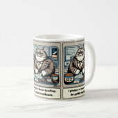 Mug Les vaches espiègles : Le Cat Crafty Politicien (Devant droit)