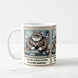 Mug Les vaches espiègles : Le Cat Crafty Politicien
