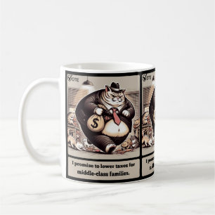 Mug Les vaches espiègles : Le Cat Crafty Politicien