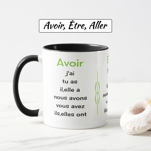Mug Les verbes français apprennent et enseignent