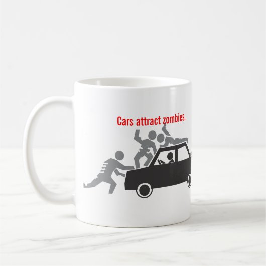 Mug Les voitures attirent des zombis (Gauche)