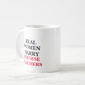 Mug Les vraies femmes épousent des professeurs chinois (Devant gauche)
