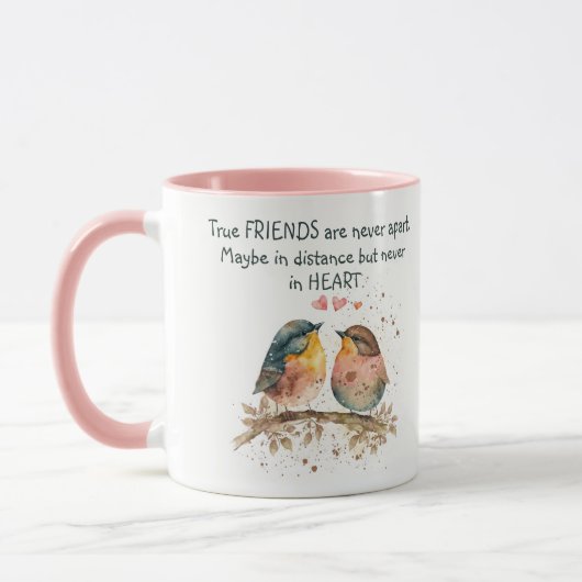 Mug Les vrais amis ne sont jamais séparés, peut-être à (Gauche)