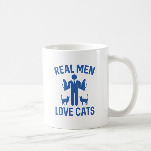 Mug Les vrais hommes aiment les chats (Droite)