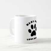 Mug Les vrais hommes aiment les chiens Texte personnal (Devant gauche)