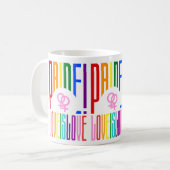 Mug Lesbian Love is Love LGBT Pride Rainbow Typography (Devant gauche)