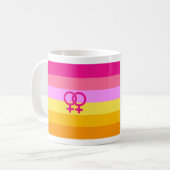 Mug Lesbienne Dawn Pride Femmes qui aiment les femmes (Devant gauche)