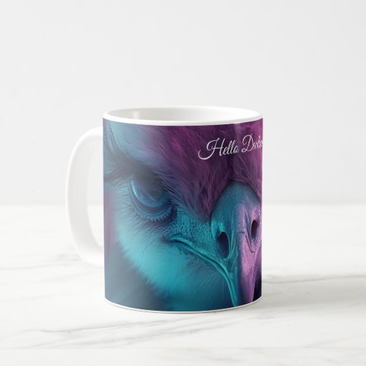 Mug Lésions longues d'autruche rose Whimsical (Devant gauche)