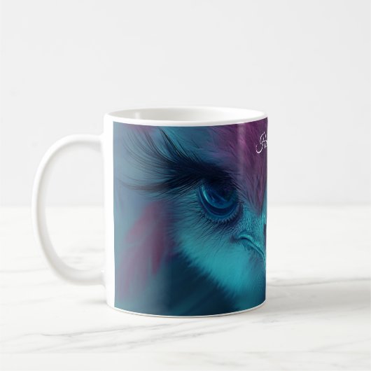 Mug Lésions longues d'autruche rose Whimsical (Gauche)