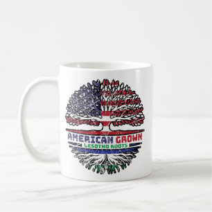 Mug Lesotho American États-Unis Tree Roots Flag